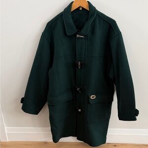 Bean Pole Hunter Green Duffle Coat with Tartan Lining – Approx. Large